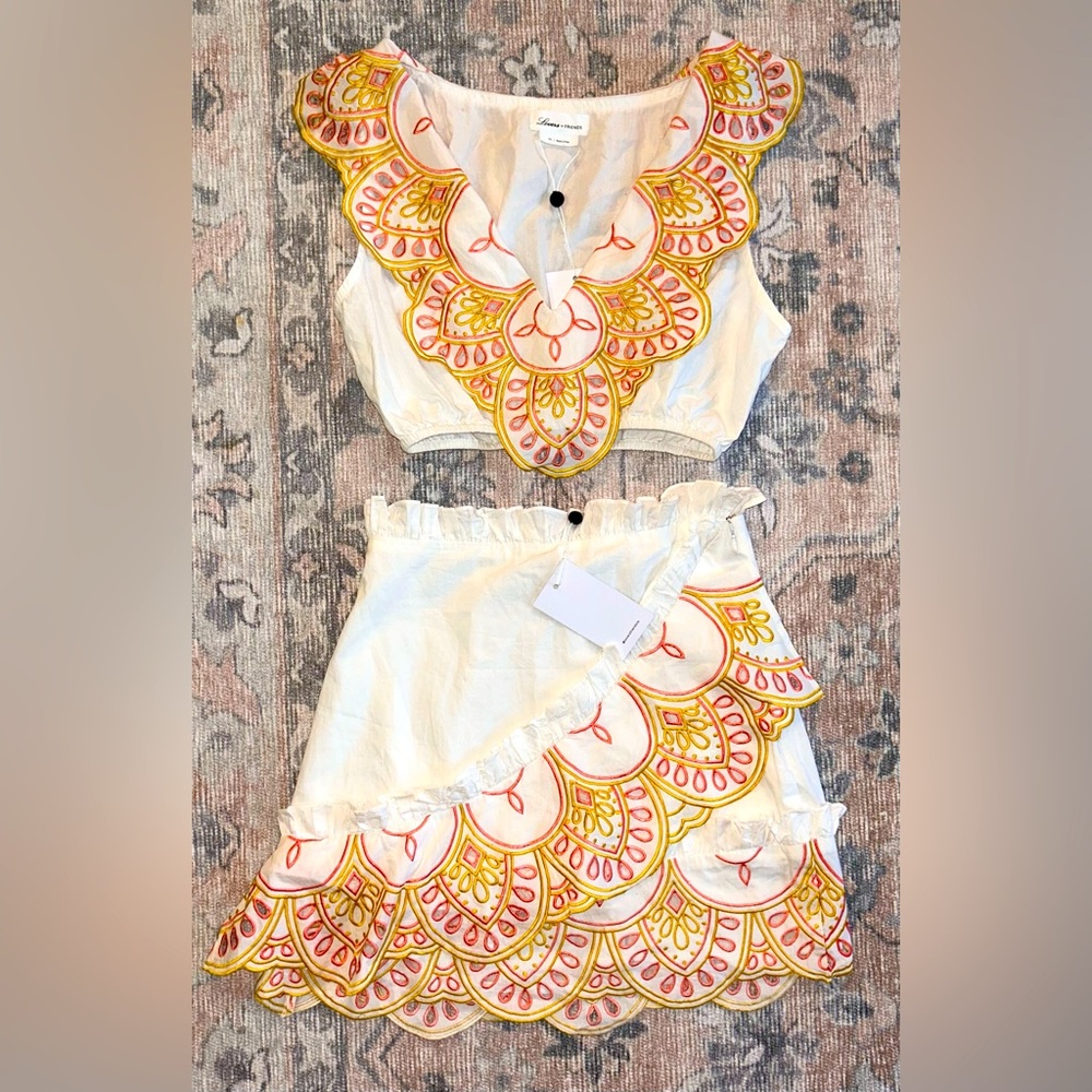 But on revolve Lovers and Friends Top is XXS but fits like an XS skirt is XS NWT